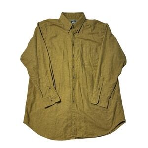 Vintage Woolrich Chamois Shirt Mens Size XXL Tan Green USA Made Hunting Flannel